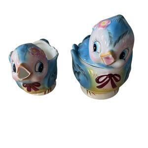 Vintage Lefton Bluebird Cream and Sugar.
